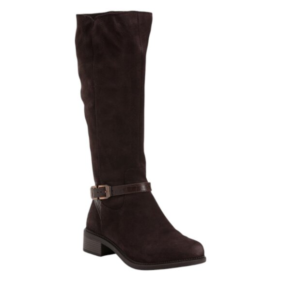 CLARKS Suede Wide Width Maye Aster Comfort Boots - Picture 1 of 4